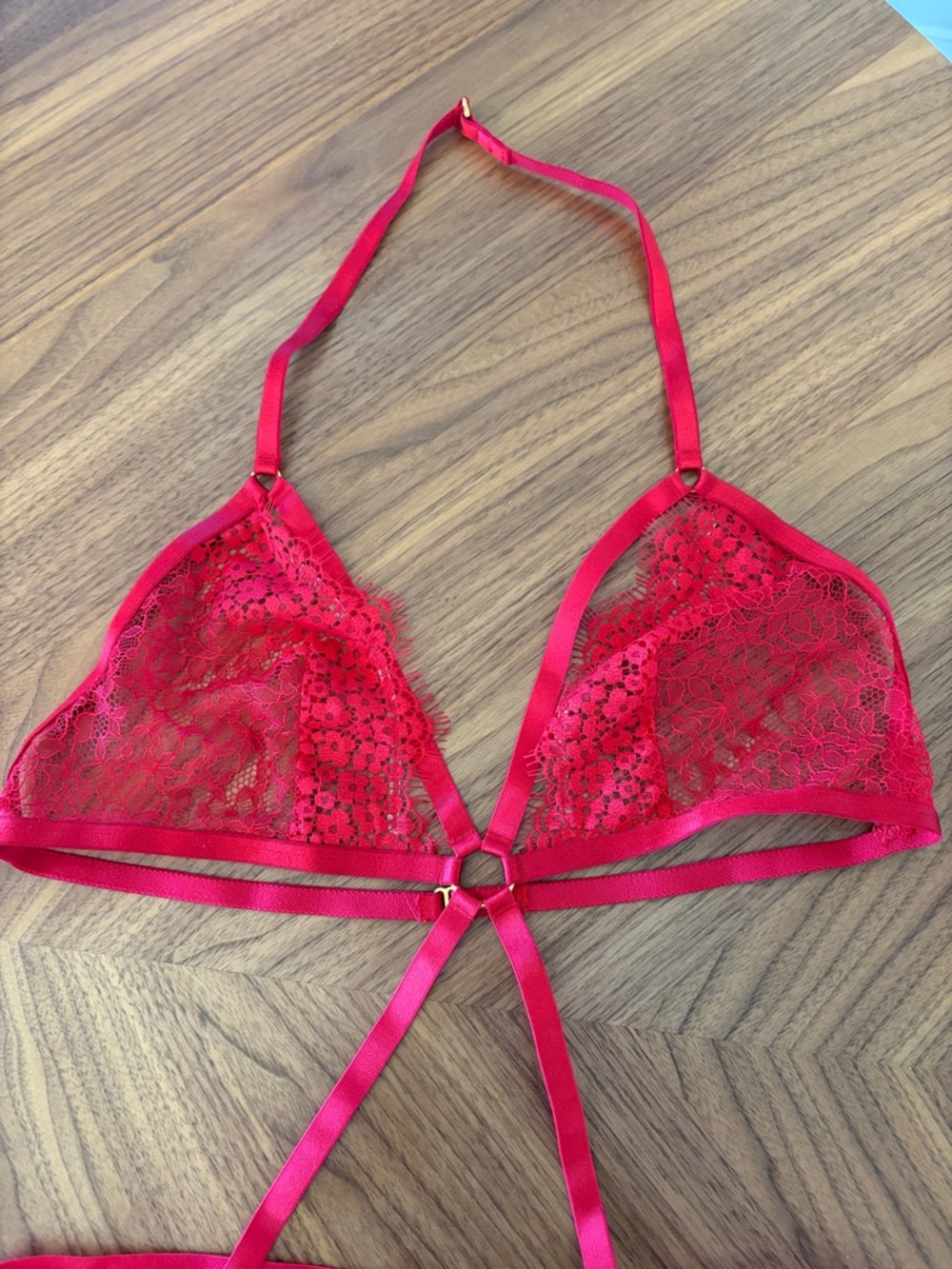 Victoria’s Secret Very Sexy Red Lace Strappy Teddy Lingerie M - Picture 4 of 12